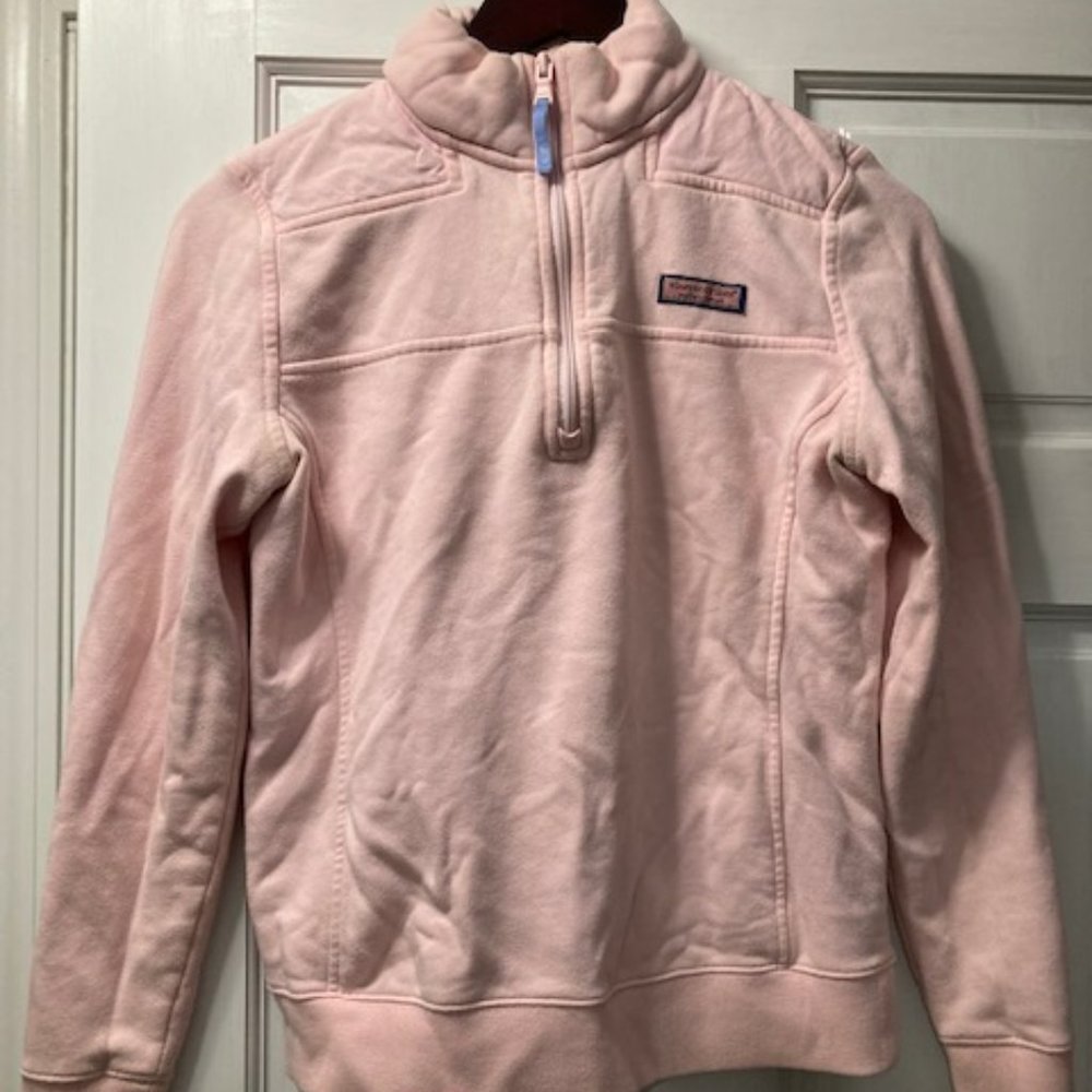 Vineyard Vines Pink Terrycloth 3/4 Zip Sweatshirt Size XS